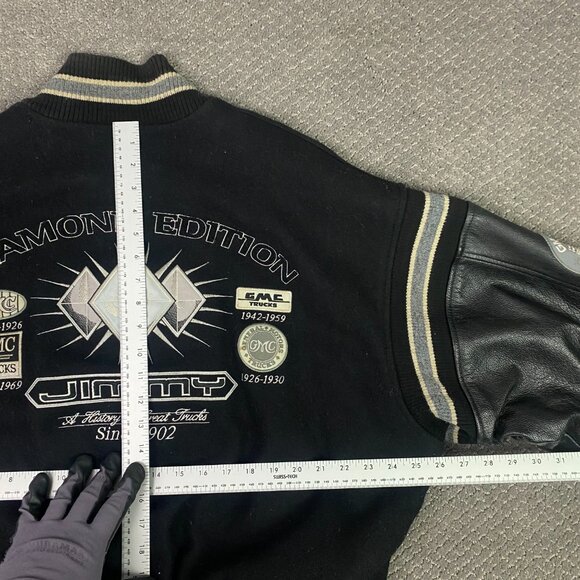 Vintage GMC Jimmy Diamond Edition Bomber Jacket Men's Large Leather Wool Trucks - Picture 13 of 15